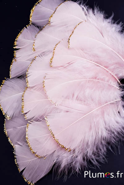 Dinde avec paillettes dorées - 6-8 cm - beige rosé